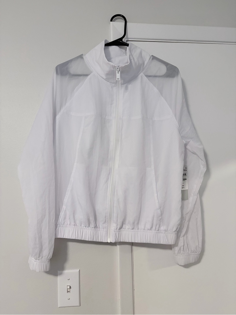 Zella White Lightweight Zip-Up Bomber Jacket